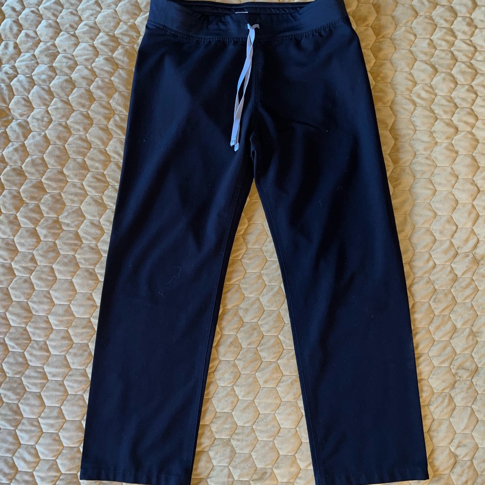Figs Men's Black Joggers with White Drawstring